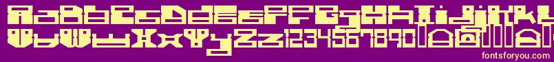 Weitere Informationen zur Rammdisc-Schriftart Rammdisc-Schriftart – Gelbe Schriften auf violettem Hintergrund