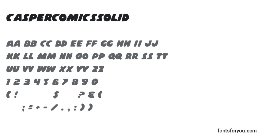 Шрифт CasperComicsSolid – алфавит, цифры, специальные символы