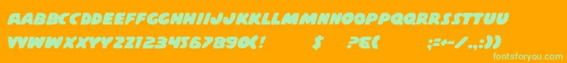 CasperComicsSolid Font – Green Fonts on Orange Background