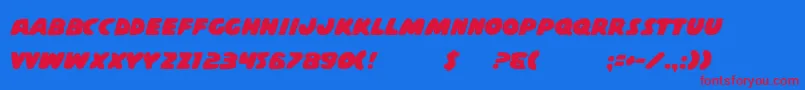 CasperComicsSolid Font – Red Fonts on Blue Background