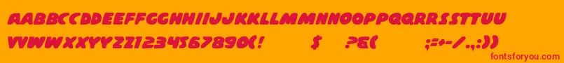 CasperComicsSolid Font – Red Fonts on Orange Background