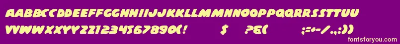 CasperComicsSolid Font – Yellow Fonts on Purple Background