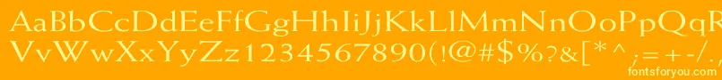 WeissWd-Schriftart – Gelbe Schriften auf orangefarbenem Hintergrund