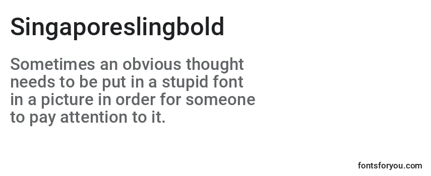 Review of the Singaporeslingbold Font