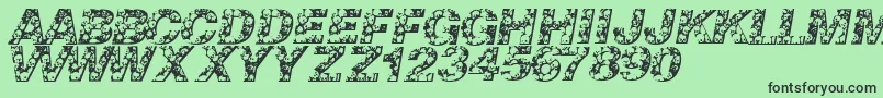 Шрифт Skullvetica – чёрные шрифты на зелёном фоне