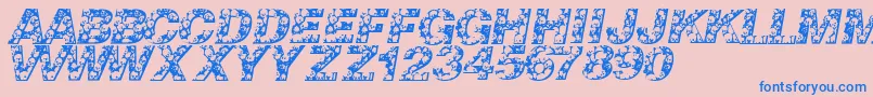 フォントSkullvetica – ピンクの背景に青い文字