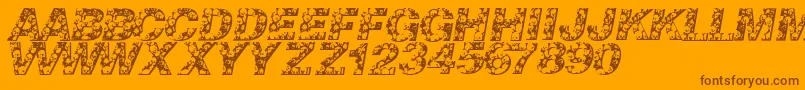 Skullvetica Font – Brown Fonts on Orange Background