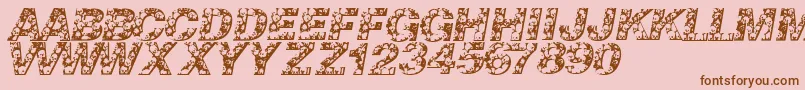 Czcionka Skullvetica – brązowe czcionki na różowym tle
