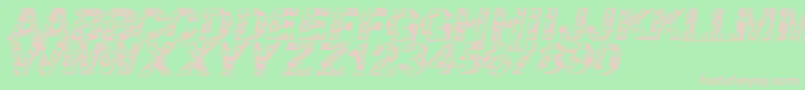 Czcionka Skullvetica – różowe czcionki na zielonym tle