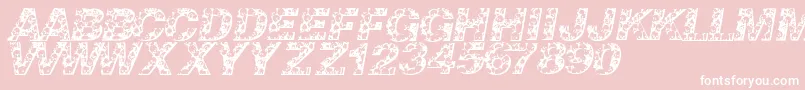 Czcionka Skullvetica – białe czcionki na różowym tle