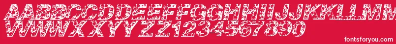 Fonte Skullvetica – fontes brancas em um fundo vermelho