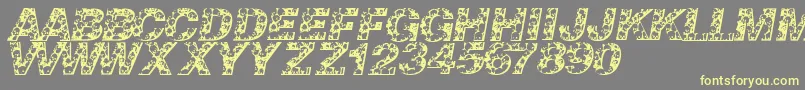 Fonte Skullvetica – fontes amarelas em um fundo cinza