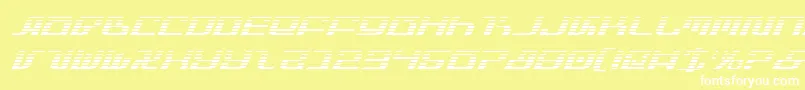 Шрифт InfinityFormulaGradientItal – белые шрифты на жёлтом фоне