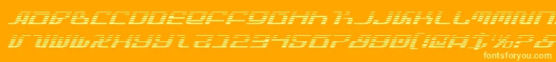 InfinityFormulaGradientItal-fontti – keltaiset fontit oranssilla taustalla