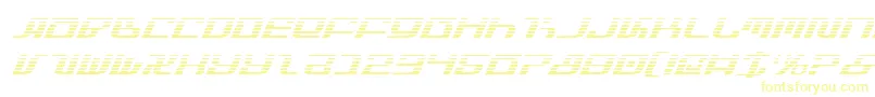 フォントInfinityFormulaGradientItal – 白い背景に黄色の文字