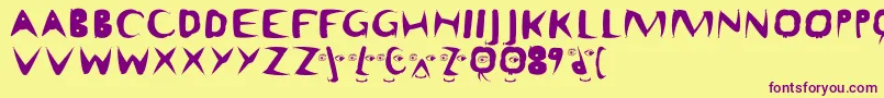 Matissethree Font – Purple Fonts on Yellow Background