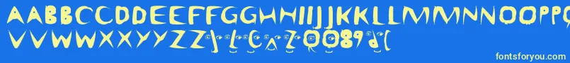 Matissethree Font – Yellow Fonts on Blue Background