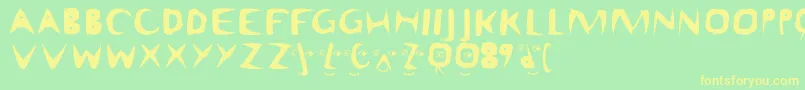 Matissethree Font – Yellow Fonts on Green Background