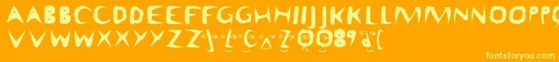 Matissethree Font – Yellow Fonts on Orange Background