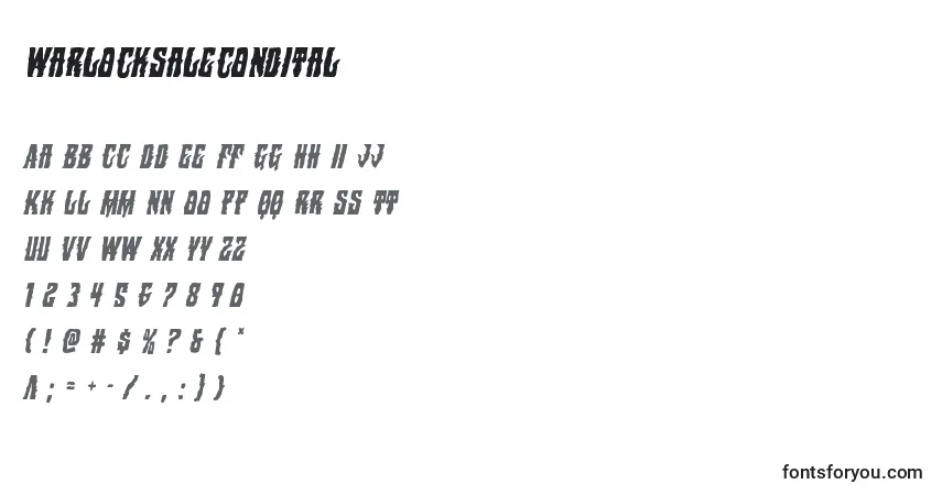 Шрифт Warlocksalecondital – алфавит, цифры, специальные символы