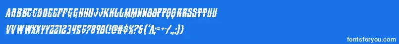 Warlocksalecondital Font – White Fonts on Blue Background