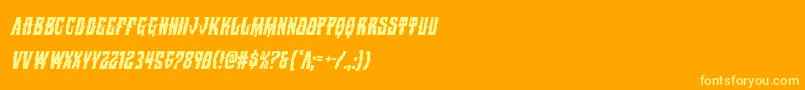 Warlocksalecondital-Schriftart – Gelbe Schriften auf orangefarbenem Hintergrund