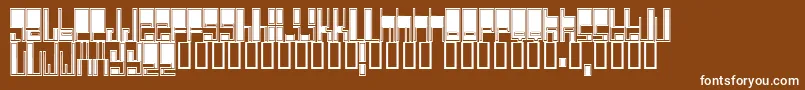 Cyberjimmy-Schriftart – Weiße Schriften auf braunem Hintergrund