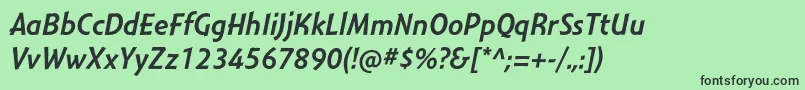 MontaraItalic-fontti – mustat fontit vihreällä taustalla