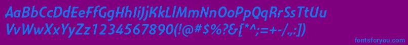 MontaraItalic Font – Blue Fonts on Purple Background