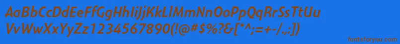 MontaraItalic Font – Brown Fonts on Blue Background