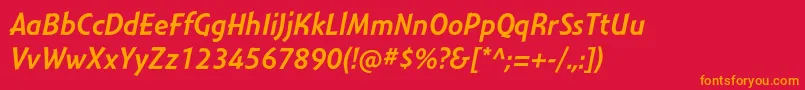 Шрифт MontaraItalic – оранжевые шрифты на красном фоне