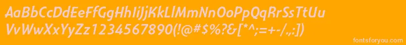 Lisätietoja MontaraItalic-fontista MontaraItalic-fontti – vaaleanpunaiset fontit oranssilla taustalla
