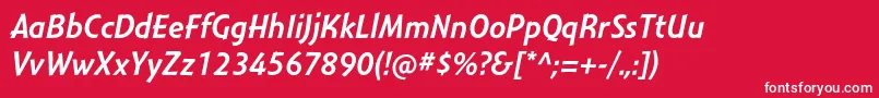 MontaraItalic Font – White Fonts on Red Background