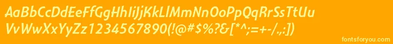 Saiba mais sobre a fonte MontaraItalic Fonte MontaraItalic – fontes amarelas em um fundo laranja
