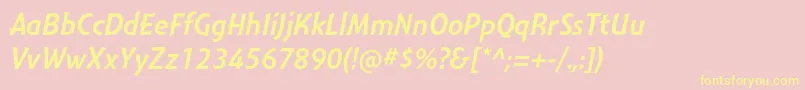 MontaraItalic Font – Yellow Fonts on Pink Background