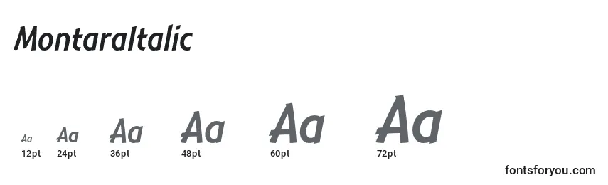 MontaraItalic Font Sizes