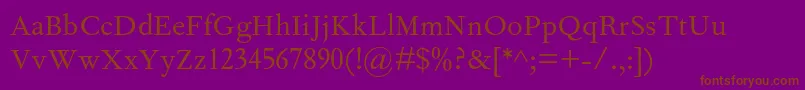 FourniermtstdRegular Font – Brown Fonts on Purple Background