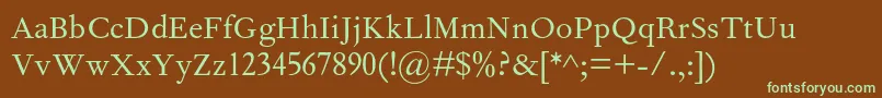 FourniermtstdRegular Font – Green Fonts on Brown Background