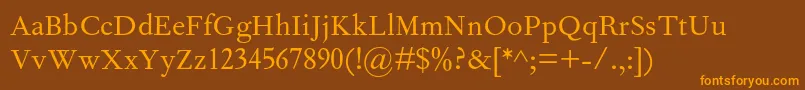 FourniermtstdRegular Font – Orange Fonts on Brown Background