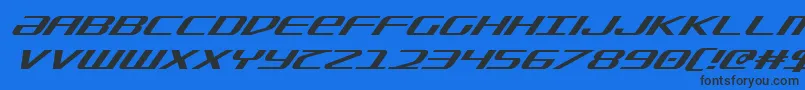 フォントSdfSuperItalic – 黒い文字の青い背景