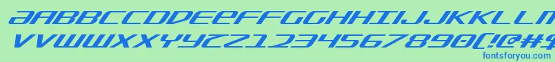SdfSuperItalic-fontti – siniset fontit vihreällä taustalla