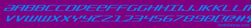 Fonte SdfSuperItalic – fontes azuis em um fundo violeta