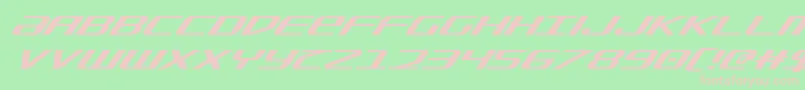 Fonte SdfSuperItalic – fontes rosa em um fundo verde