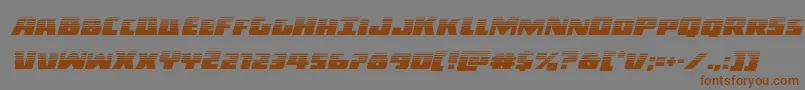 フォントDarkalliancehalfital – 茶色の文字が灰色の背景にあります。