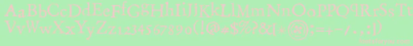 StampingNico Font – Pink Fonts on Green Background