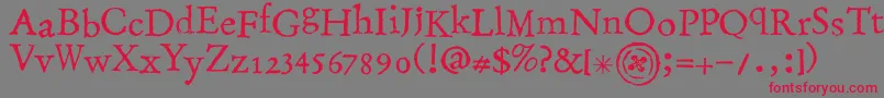 StampingNico-Schriftart – Rote Schriften auf grauem Hintergrund