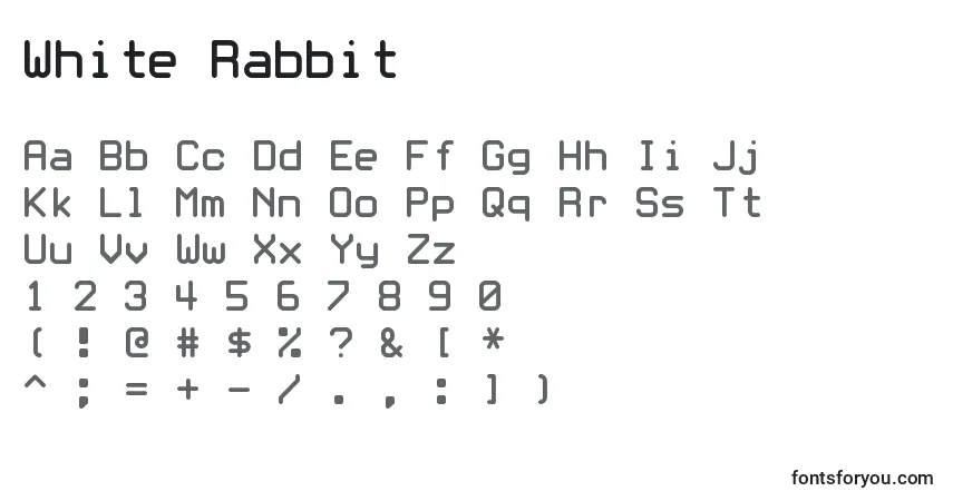 A fonte White Rabbit – alfabeto, números, caracteres especiais