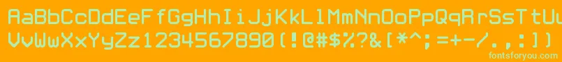 White Rabbit Font – Green Fonts on Orange Background