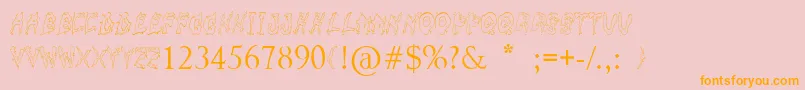 Fuckfont-Schriftart – Orangefarbene Schriften auf rosa Hintergrund