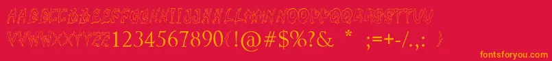 Fuckfont Font – Orange Fonts on Red Background